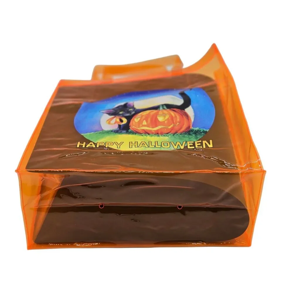 2004 Barnes & Noble Halloween Trick Treat Black Cat Pumpkin Rare Vinyl Tote Bag